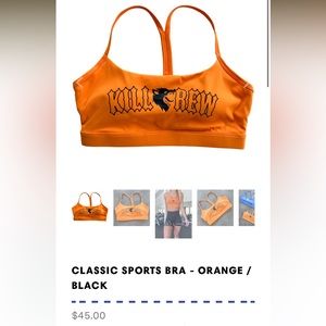 Kill Crew Classic Sports Bra - Orange and Black